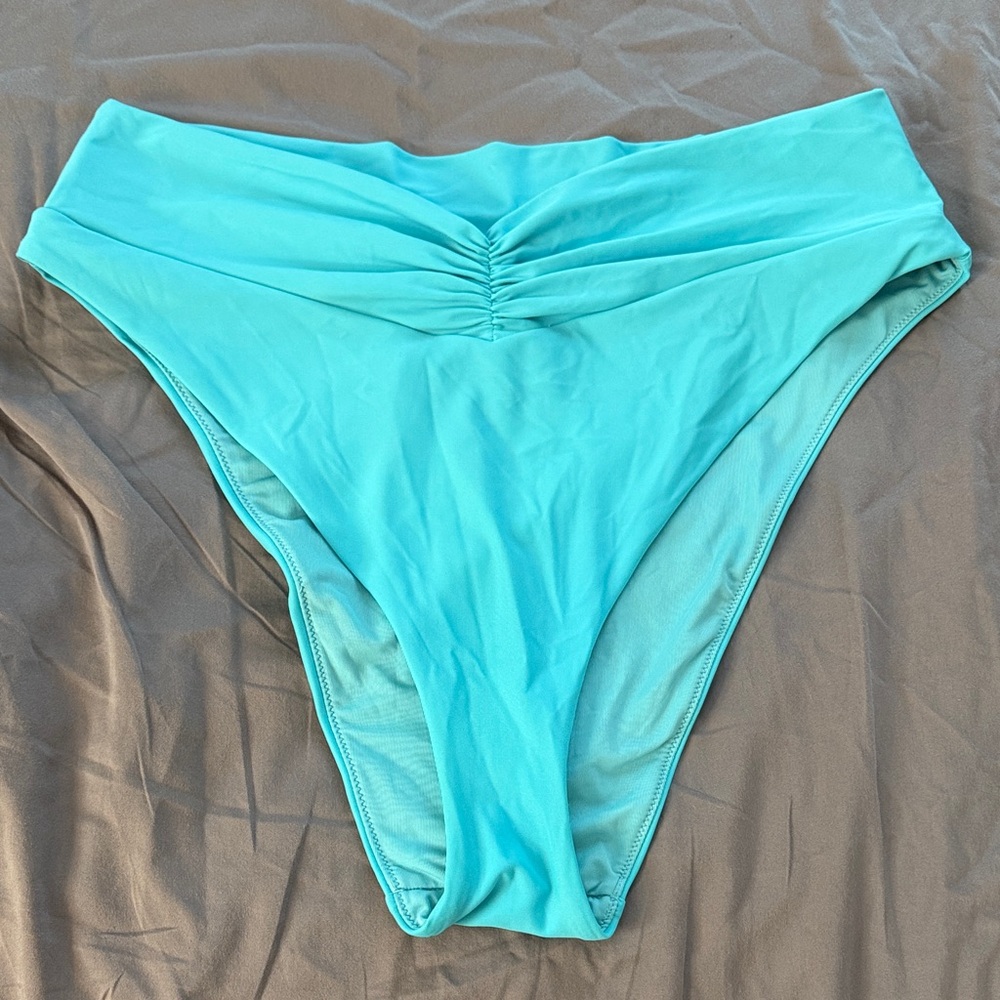 Aerie Aqua High Cut Cheeky Bikini Bottom